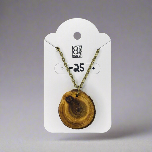 Cedar Round Necklace on 18” Brass Ox Chain