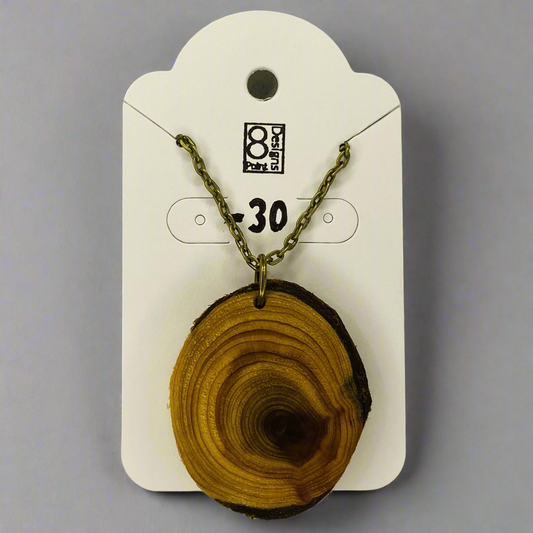 Cedar Round Necklace on 18” Brass Ox Chain