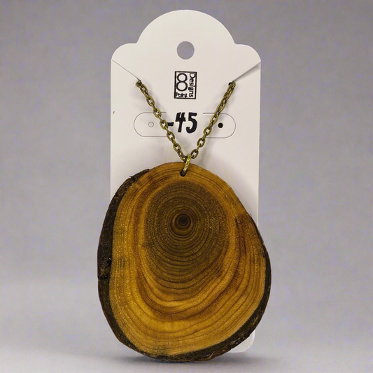 Cedar Round Necklace on 30” Brass Ox Chain