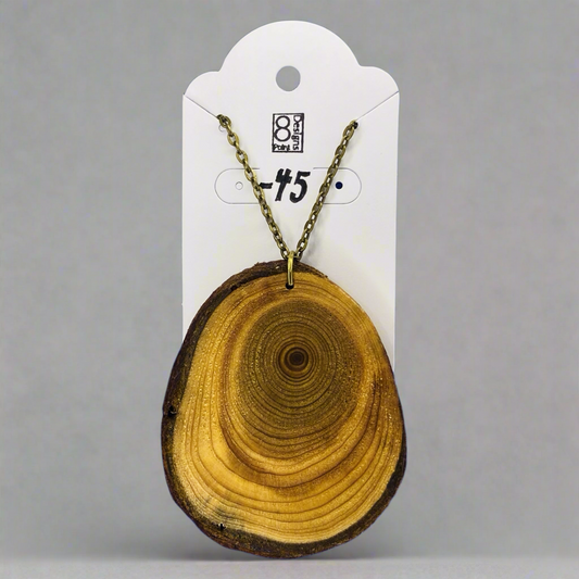 Cedar Round Necklace on 30” Brass Ox Chain