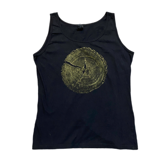 Women’s (L) Black Tank Top w/Gold Ink