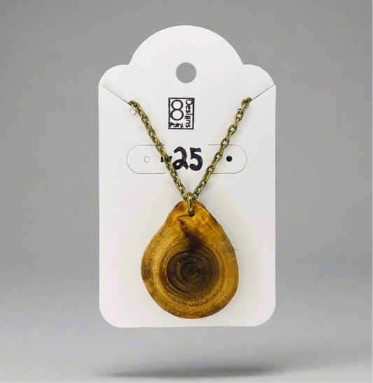 Cedar Round Necklace on 18” Brass Ox Chain